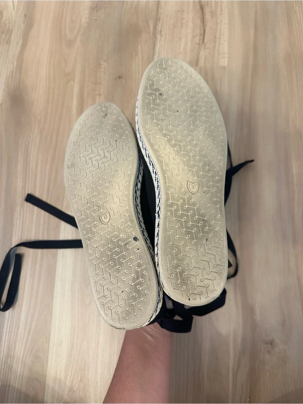 Rothy’s Boardwalk Black Ankle-Tie Espadrille Flats - Women size 9.5